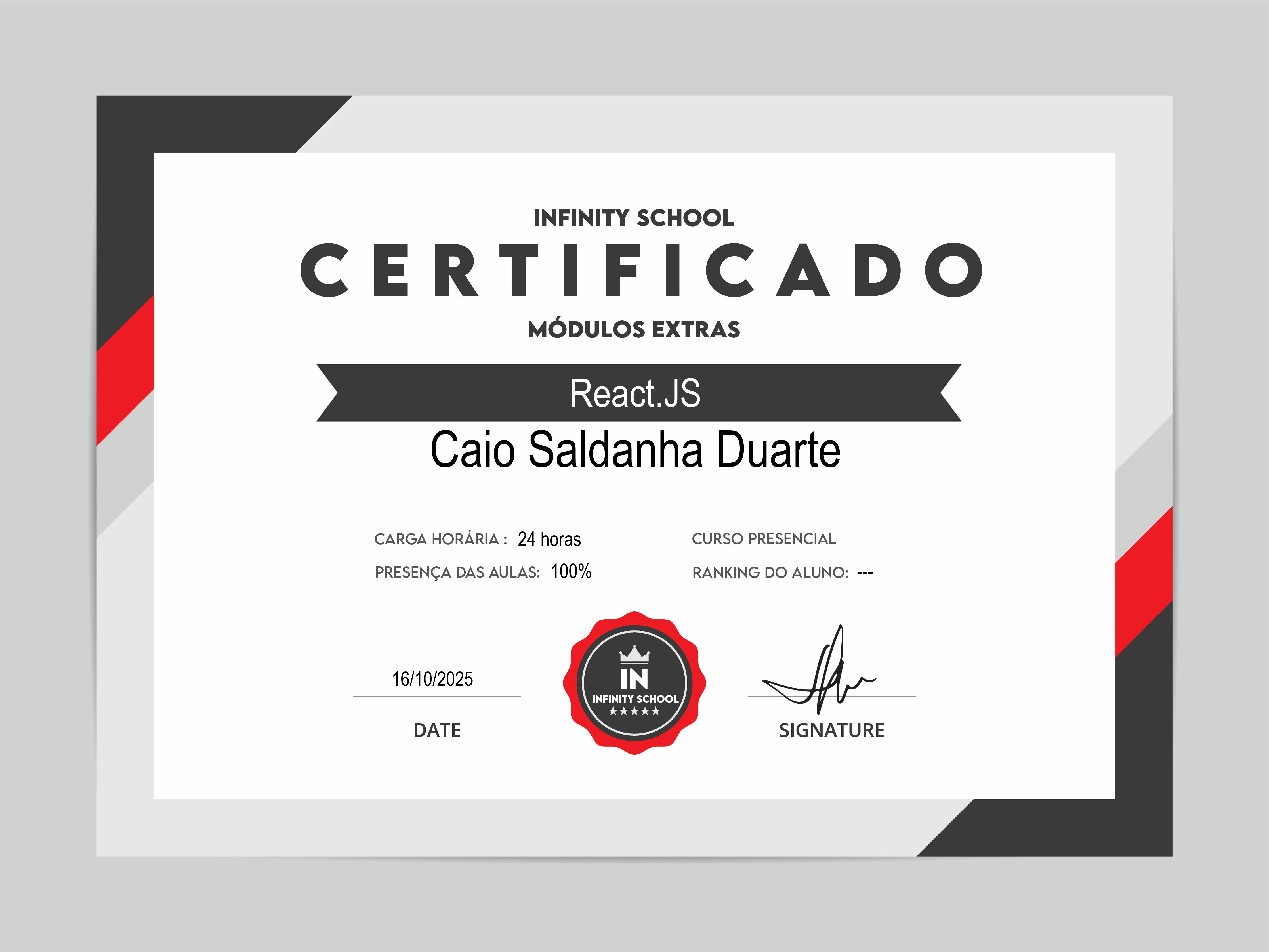 React.JS Certificates